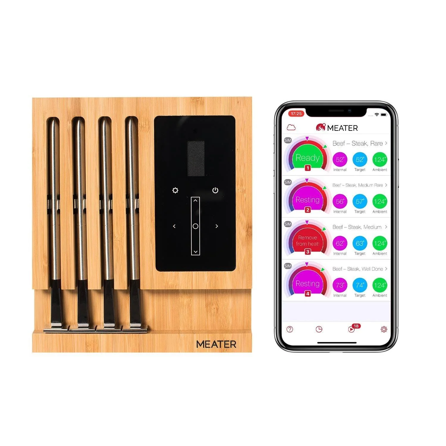 959fd1ffb19c5f7810c3aa9cdefb5fd28fb810945cc6feef1c895bd05495ad88 MEATER Block Premium Wireless Smart Meat Thermometer for The Oven Grill Kitchen BBQ Smoker Rotisserie with Bluetooth and WiFi D