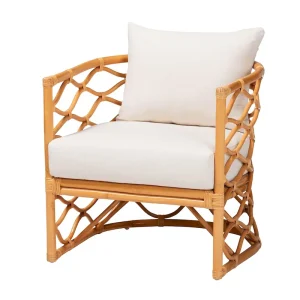 Acelynn Bohemian Light Honey Rattan Arm Chair(Natural)