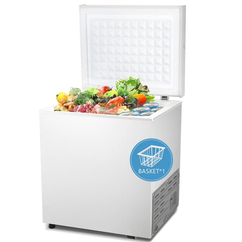 964ddd4d6d506355acd9147f24b7f66d5aeeb14ac406cec5efe38e00e47449d0 1.8 Cu.Ft Chest Freezer with Removable Basket, Bottom Drain, 7-Level Thermostat, Freestanding Design for Home and Apartment(White)