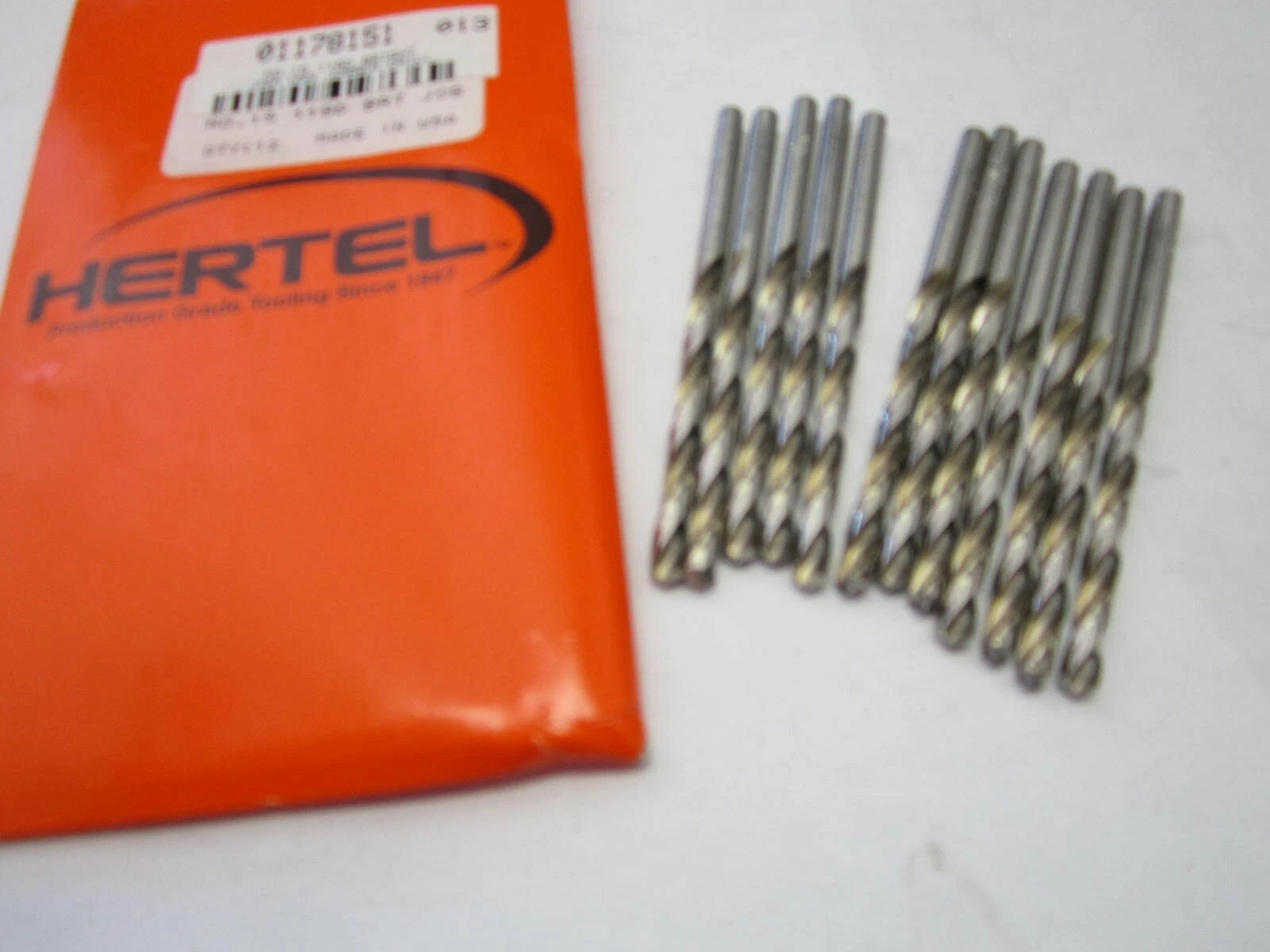 96727861f565acedc51df1dfe07b1345318519a07f63cde900dec2c041d2513f KLYNE - Lot Of 12 #15 High Speed Jobber Length Drill Bits 118 Degree Bright