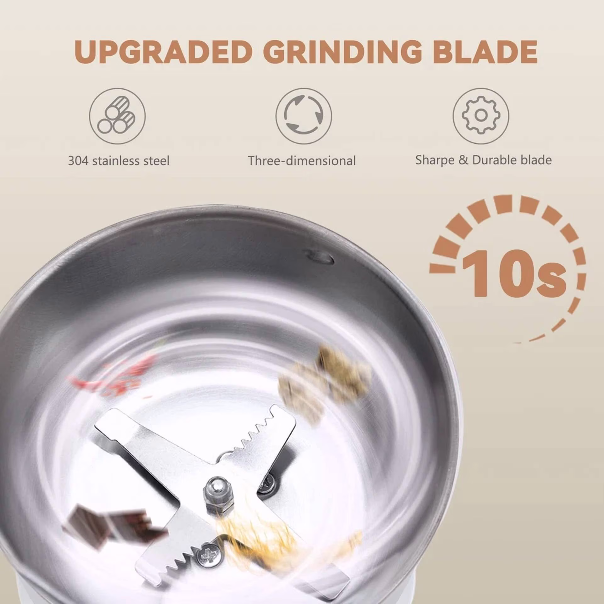 9714e98735195fa933fb6a83cef5dc4bb21be2b3dc8de5bbaf1077cb120dda93 KNACK - Electric Grinder Coffee Grinding Milling Bean Nut Spice Kitchen Blade Blender Us