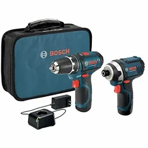 BOSCH CLPK22-120 12V Max Cordless 2-Tool 3/8 in. Drill/Driver and 1/4 in. Impact Driver Combo Kit with 2 Batteries, Charger and Case,Blue(Combo Kit/12V Kit)