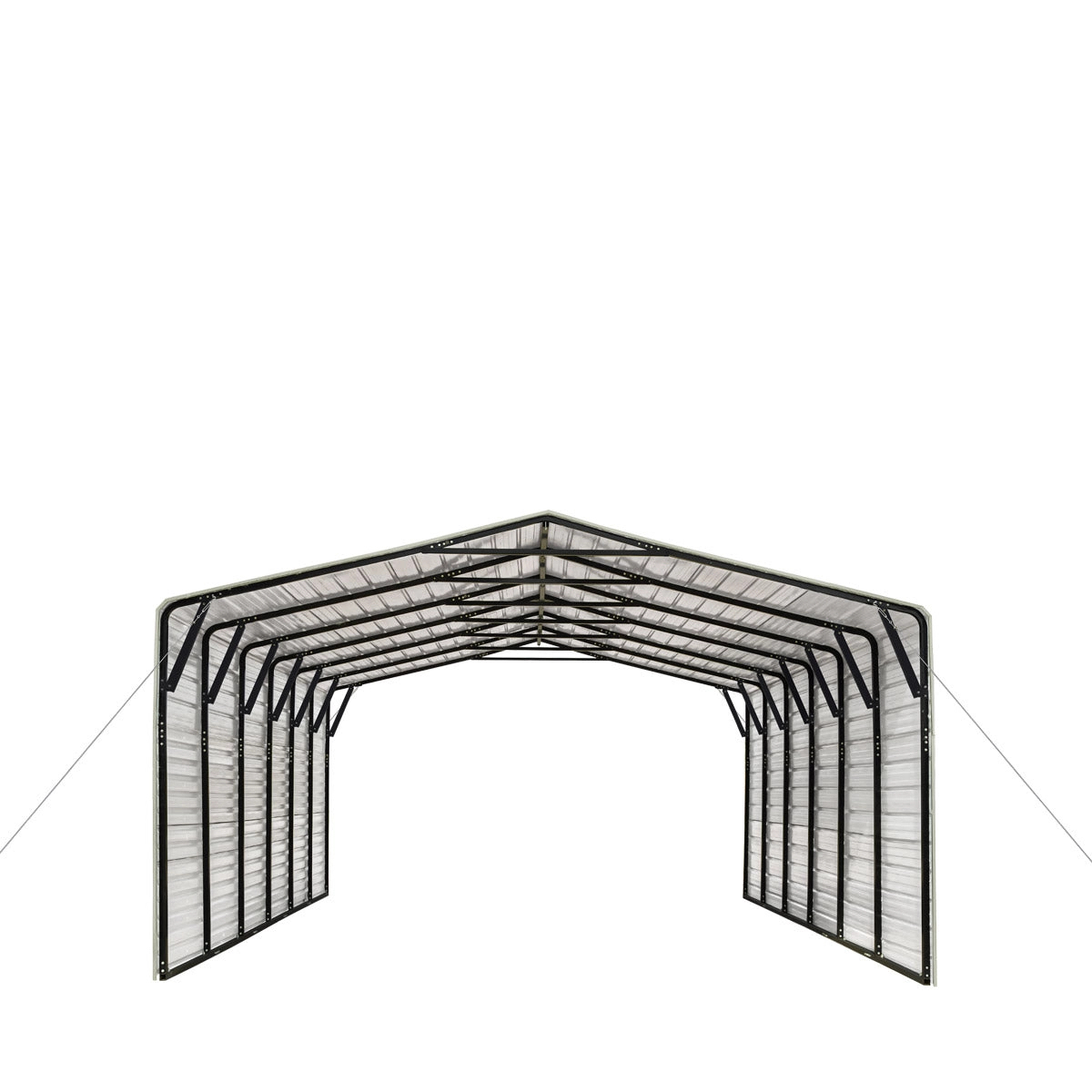 9733a9a8aa58da282bf40b9800fd1792bbd087a5af275acd5d23ef869fa4fdea 2025 CP2030F 20' x 30' All-Steel Carport Shed With 10' Enclosed Sidewalls