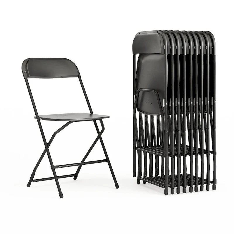 973744eadec0bb0ed3c74ba9dad8957e6d784d5bf708e32688a17c1769b754d3 Plastic Folding Chair - 10 Pack 650LB Weight Capacity - Event Chair(Black)