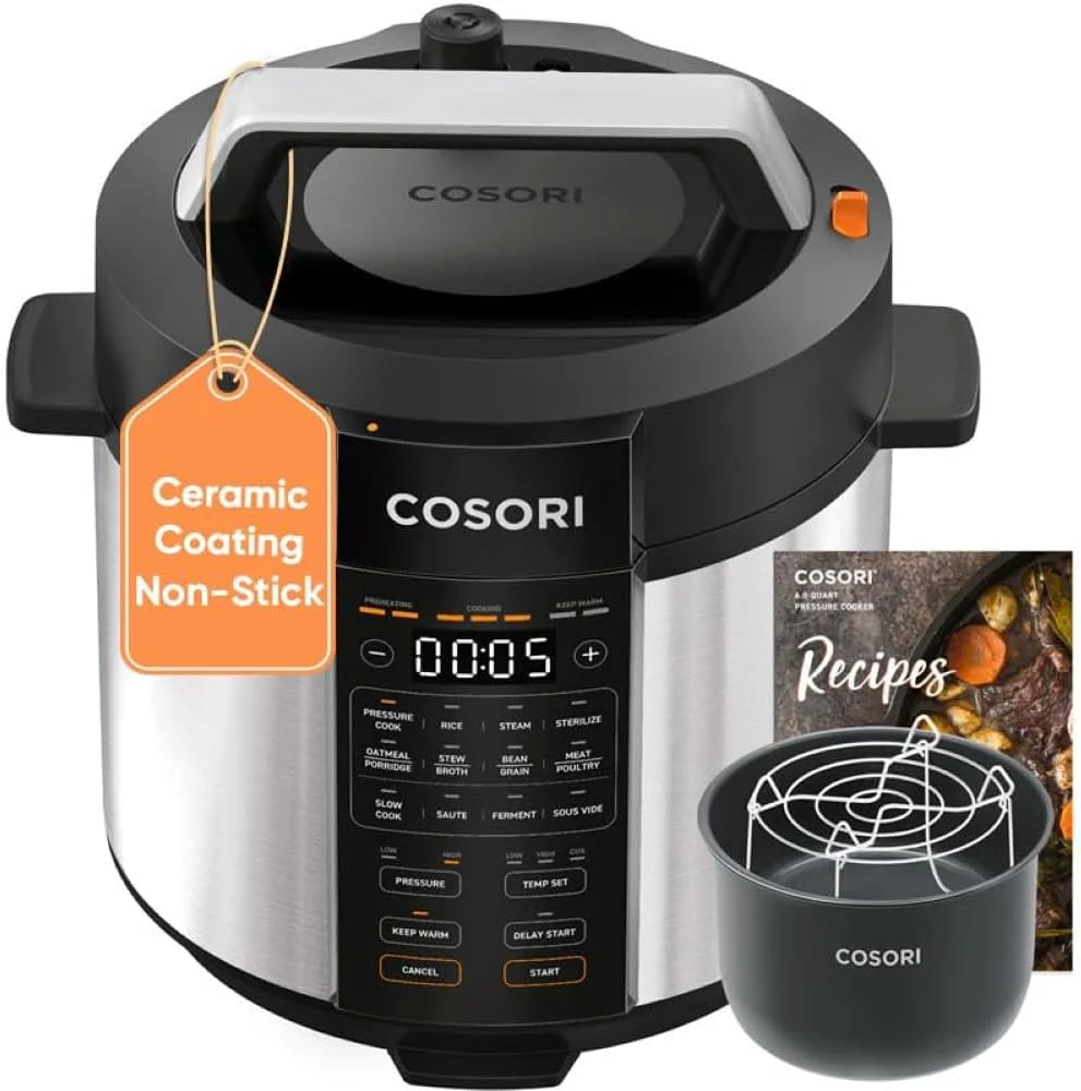 980a32f0fcd56d6e01f646eddab62fda4602bcfa239c9e95b05540267e56e9fd COSORI Pressure Cooker 6QT, Stainless Steel, 9-in-1 Multi Cooker, 12 Safety Features(Pressure Cooker)