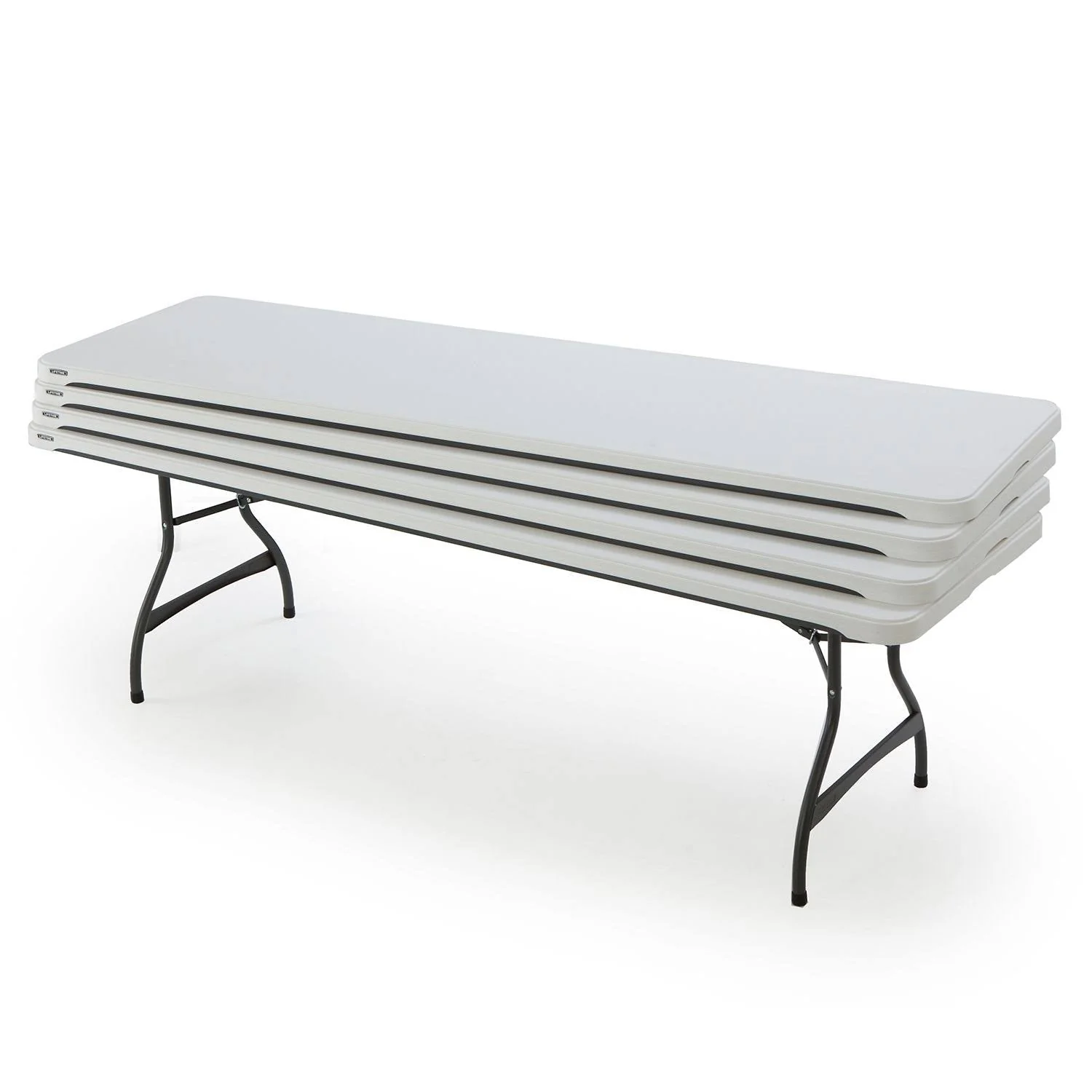 99844c4d9c851d08fbbc4b5d37dda9e5d20f47f4ed3aa4e55aaed430791e9c31 Lifetime 4-Pack Commercial Stacking 8 ft Folding Table - White (80344)