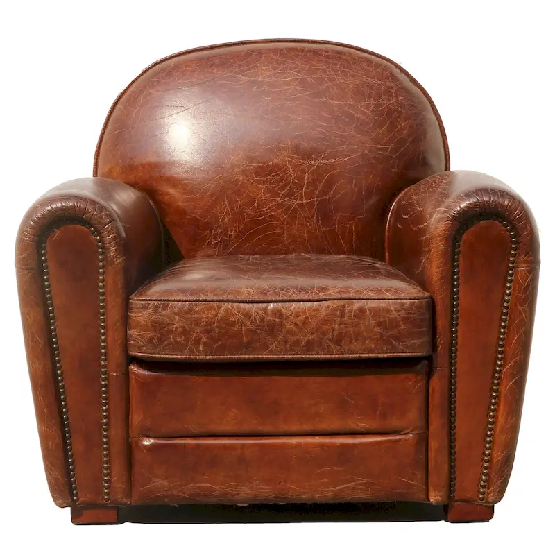 99c004d42078d58508c4122899fe274d427505d4c0b90854423b27f6f152fc33 Genuine Leather Paris Club Chair, Brown(Brown)