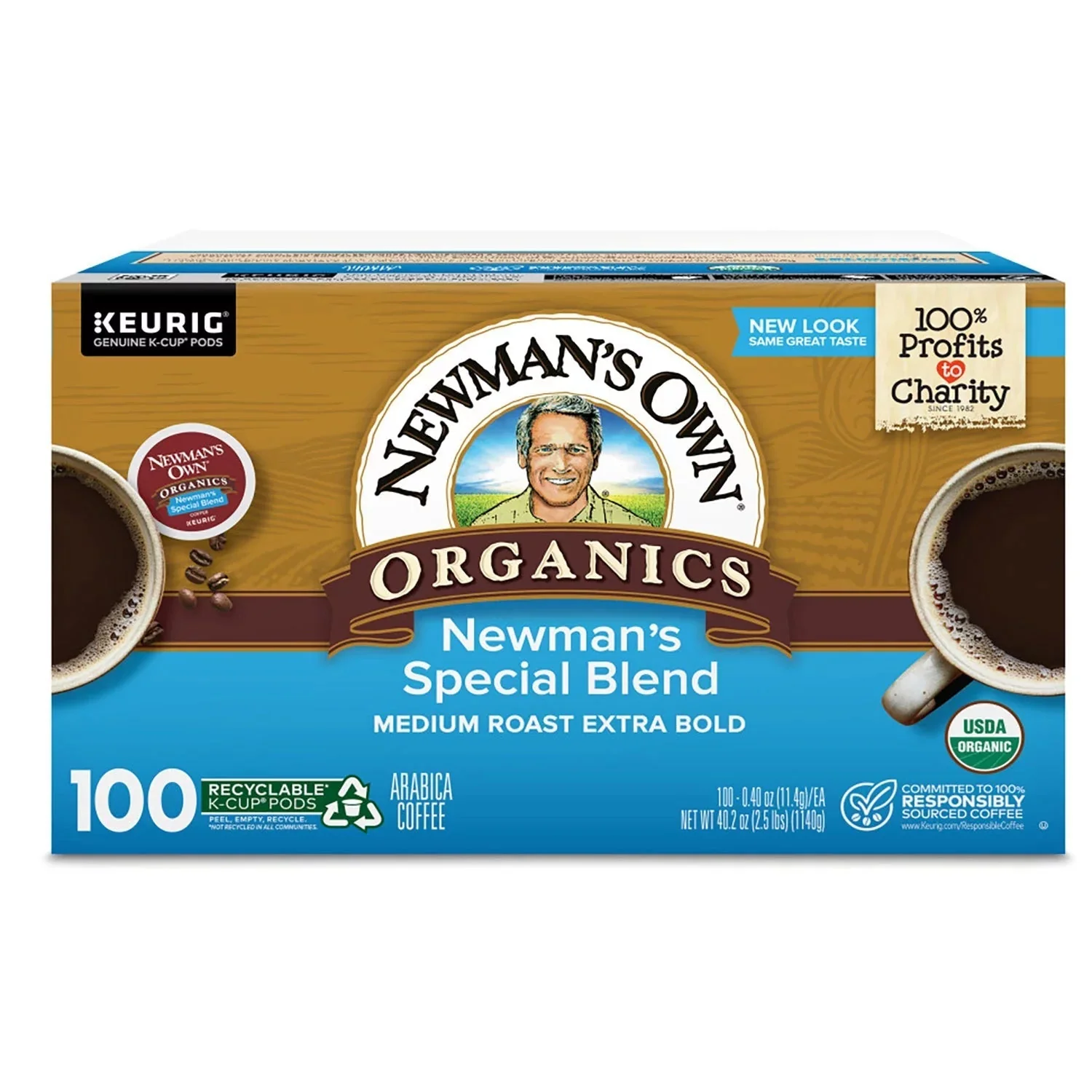 9abed6e62b7ba9f1a0ec9e9396a4d7ae4982103e3f83ccf7a18fae70f34f2d95 Newman's Own Organics Coffee K-Cup Pods, Special Blend (100 ct.)