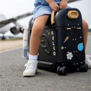 JetKids by Stokke Travel Bundle - Includes Kid??s Ride-On Suitcase In-Flight Bed + Crew BackPack - Best for Ages 3-7(Pink)
