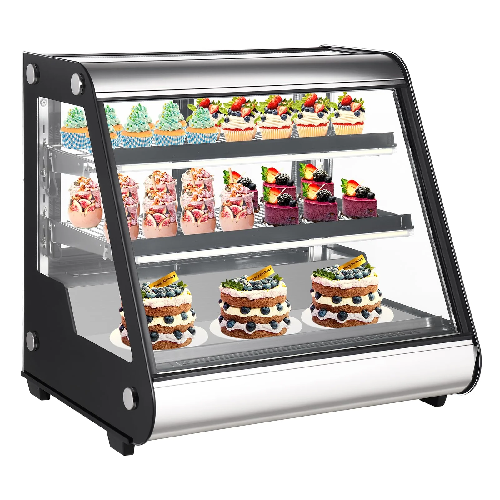 9bfd120e8989d1b9e2ad29200a194845adfe8b47bc69482fd363cfc43f4e2f15 2025 Commercial Refrigerator Display Case 130L (4.6 Cu.FT) ¨C Auto Defrost, Tempered Glass + LED Lighting, Countertop Commercial Use(4.6 Cu. FT)