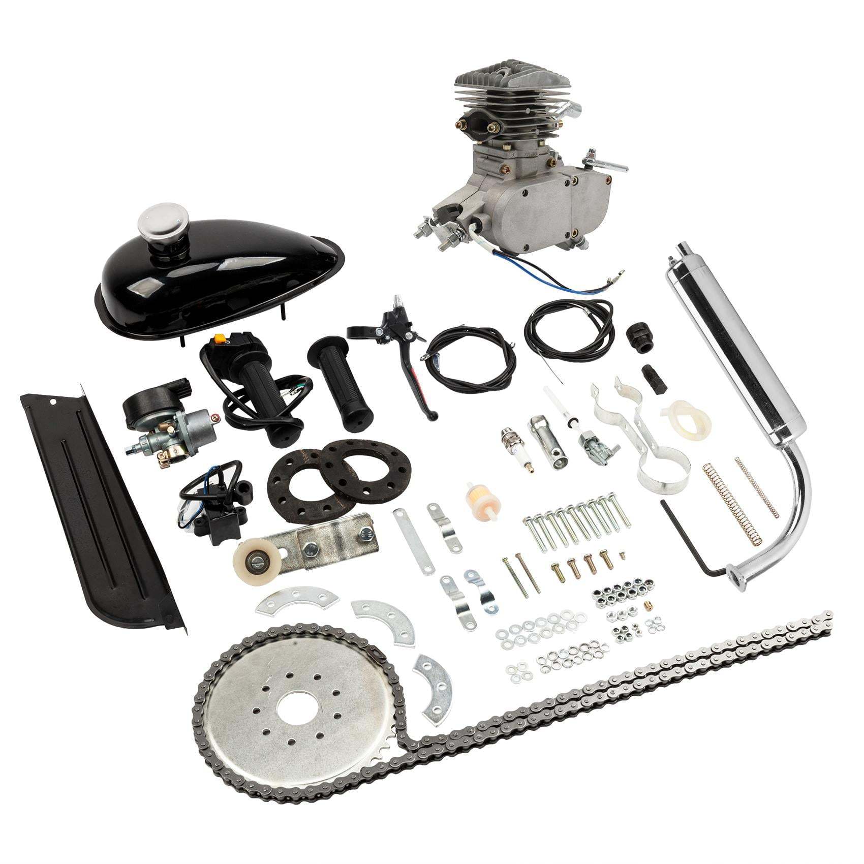 9c257a1e8423921d01741f80080bae55f3fb9e3949444b55d4231059e2dc0568 80cc 2-Stroke Engine Bike Motor Kit for 26¡ä¡ä Bicycles, Silver White