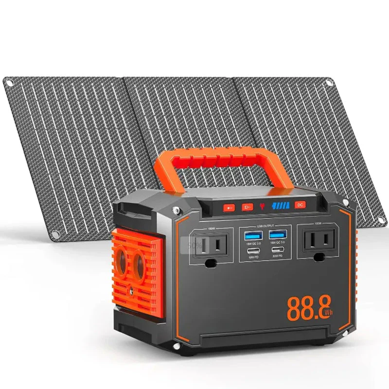 9d0a49c722243fb5c8665a10d1463d5d12b892e4ac6d285e870a50562e53cb1f 150W Peak Solar Generator with 30W Solar Panel with AC Outlet