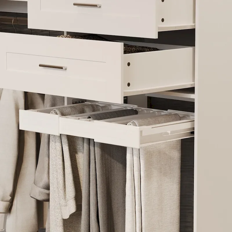 9d8738247081e987b06ff0aee68e6038d63fb5b69e24e1465c6ce3734dd735c5 Corner Wardrobe Closet with 2 Hanging Rods, Pants Rack, and Shoe Storage Organizer Armoires(White)