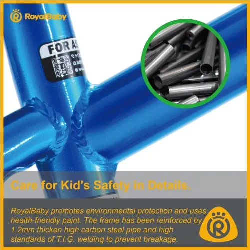 9e6065293d26618cfb59c3cfbd074fe64e6a0468c4f3f1a85e89cb6e5473cc3c Royalbaby Kids Bike Freestyle BMX Bicycle with Training Wheels Kickstand