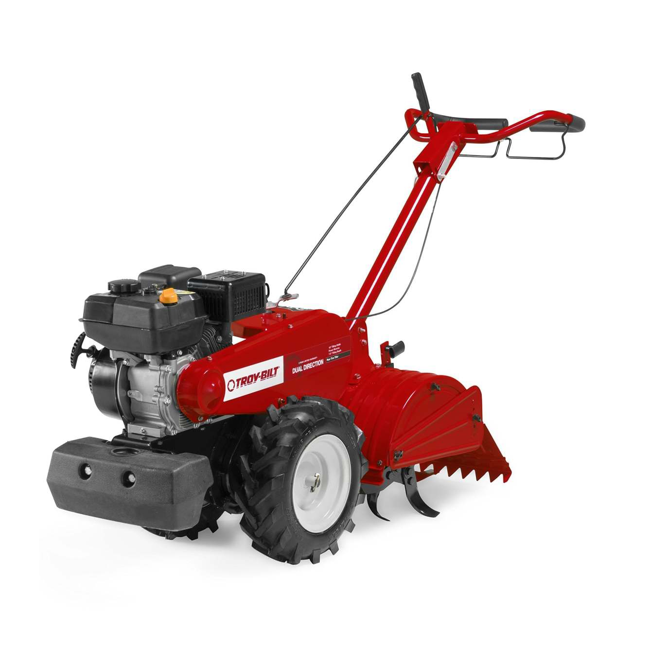 9ea38cfe07fb59fa1edc9ca3705fb9ca797bdcfcdaa555fe1858075b7630dbdc 208 cc Gas OHV Engine Rear-Tine Tiller with Forward-Rotating and Counter-Rotating Tilling Options