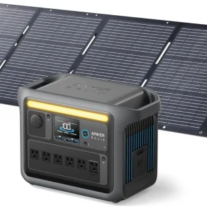 SOLIX C1000 Portable Power Station with 200W Solar Panel, 1800W Solar Generator, 1056wh LFP (LiFePO4) Battery, 6 AC Outlets, Up to 2400W for Home, Power Outages, and Outdoor Camping(Anker SOLIX C1000+200W Solar Panel)