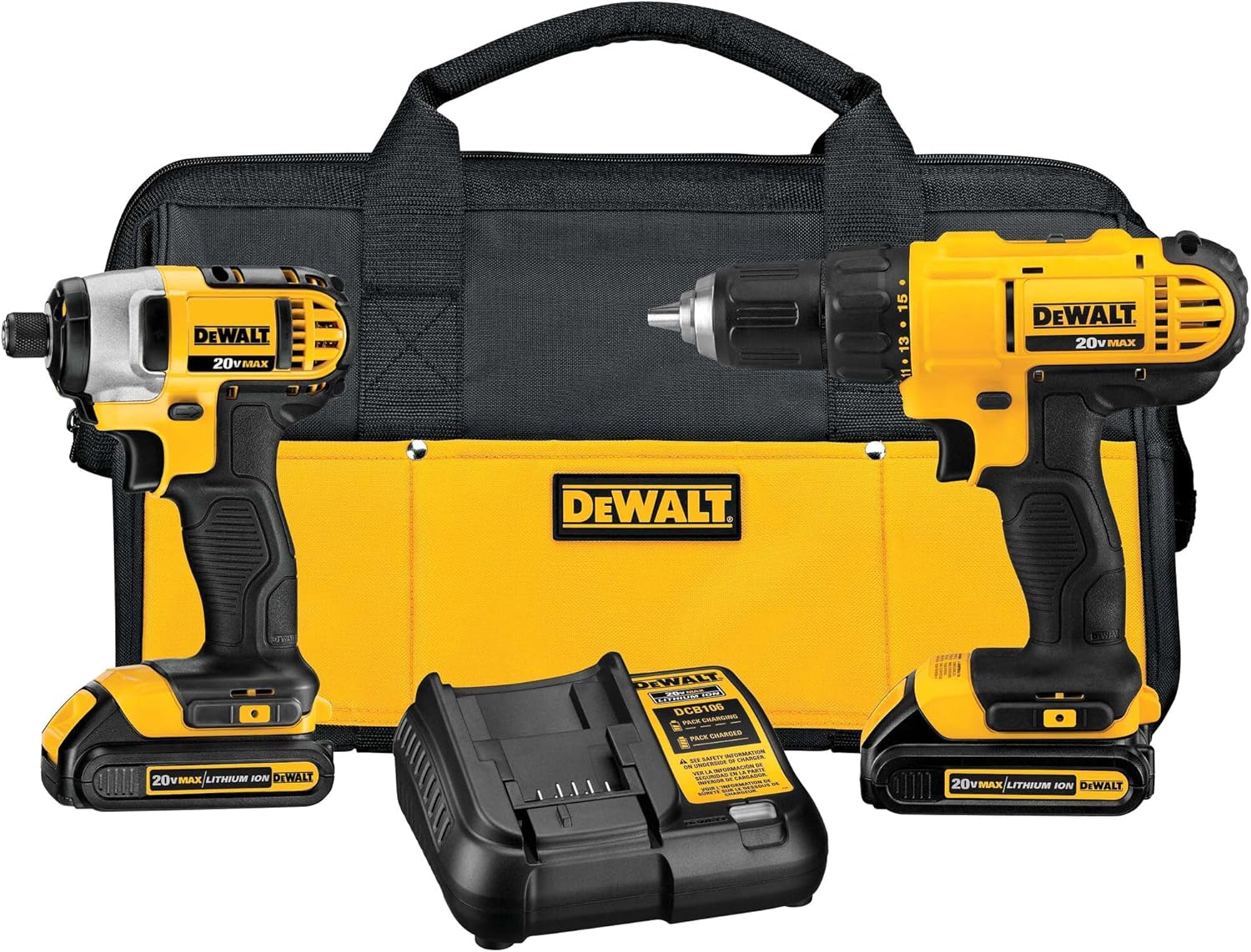 a0ad29d60fa6a87ac6225c5d9235dbcb6bc7113ead81b6d699f0f212092fe48e 20V MAX Cordless Drill and Impact Driver, Power Tool Combo Kit with 2 Batteries and Charger