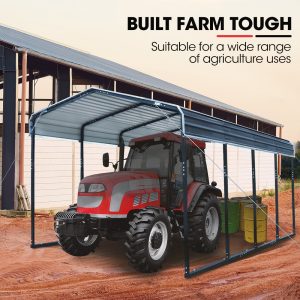 SHADE SHIELD Single Carport Shed 3.3 x 6 x 2.8m, Galvanised Steel Frame, Powder Coated Gable Roof, Shelter for Car Caravan Boat Tractor Agricultural(Default Title)