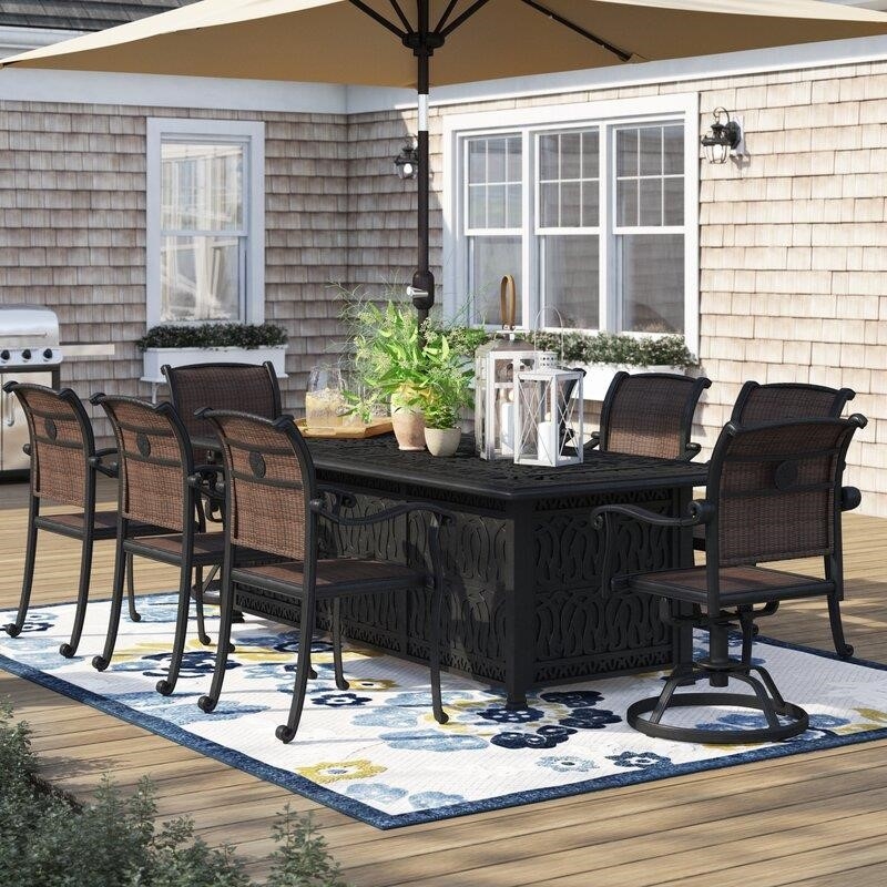 a1b9aae9915fdf79a5c8a1c7ef8ca7e99662d54d5af1f00f214f2ca68020e811 Harland Rectangular 8 - Person 84'' Long Dining Set(Default Title)