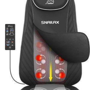 Snailax Shiatsu Massage Cushion with Heat Massage Chair Pad Kneading Back Massager for Home Office Seat use(Grey)