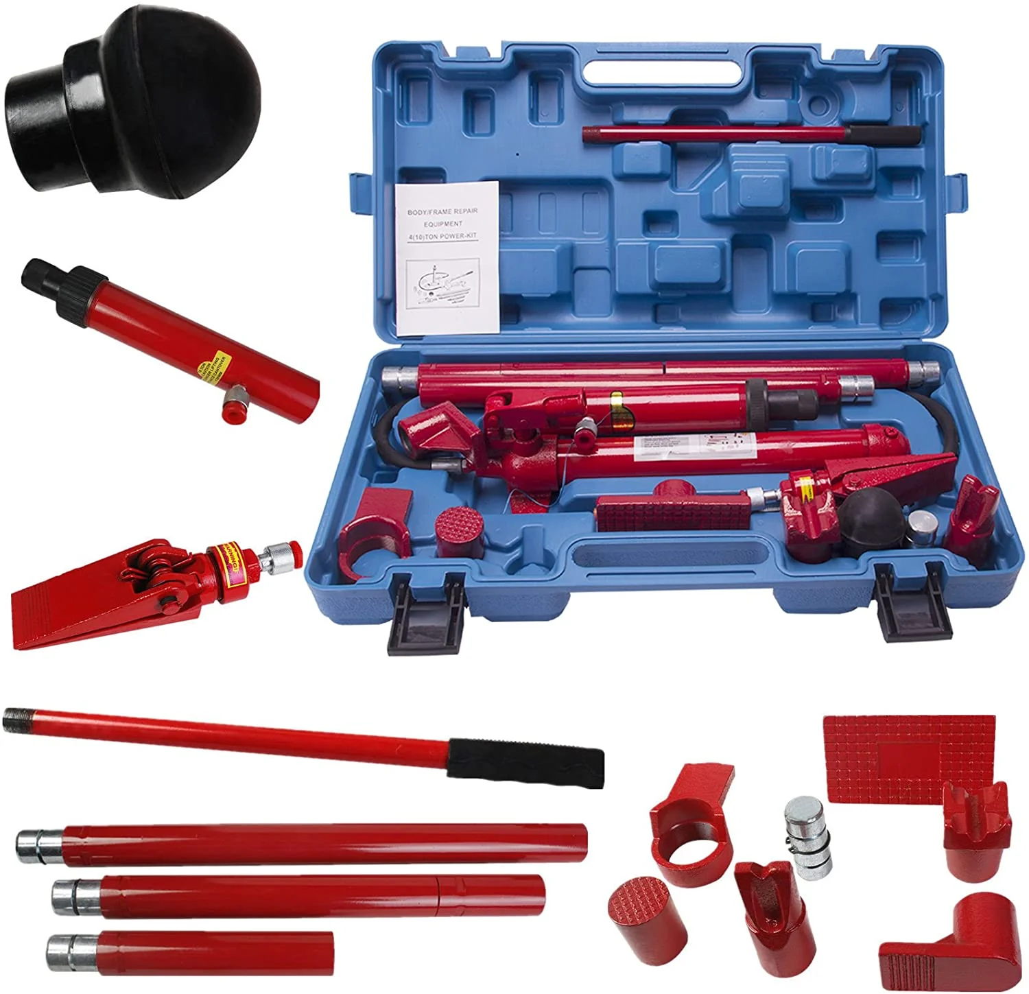 a28dec138d93ea52d4785823fa2e1d02f81229bf75d622376b7eaeb79cbc2d2b 10 Ton Porta Power Hydraulic Jack Repair Kit Auto Shop Air Pump Lift Ram Body Frame Tool Heavy Set