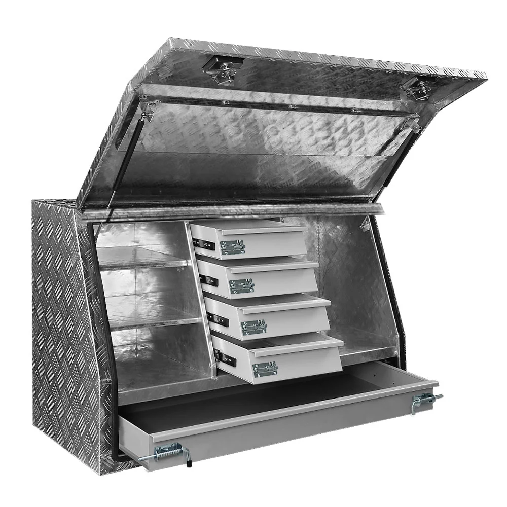 a322f3eda282e6e131d5c4502680ddee5b5c9702434a280b349f1aad16dc7aea Giantz Aluminium Ute Tool Box Drawers Storage Truck Trailer Lock