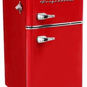 Frigidaire EFR840-RED 3.2 Cu Ft Red 2 Door Retro Bar Fridge with Side Bottle Opener(RED)