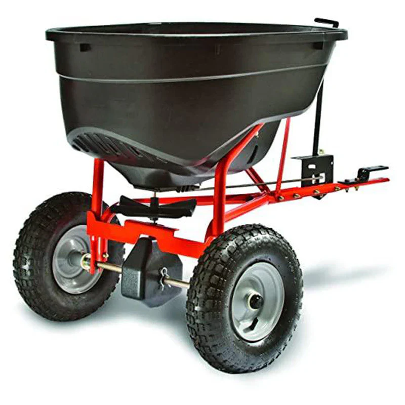 a55e103b5c8a0e9eccc40c6e7159dfcdd4356497e7e2bbc8937649191afe8ba3 130-Pound Tow Behind Broadcast Spreader