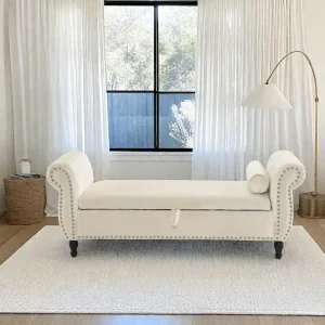 Xanthia Traditional Velvet Multifuntional Storage Ottoman Bench with Pillow by Christopher Knight Home(Beige)