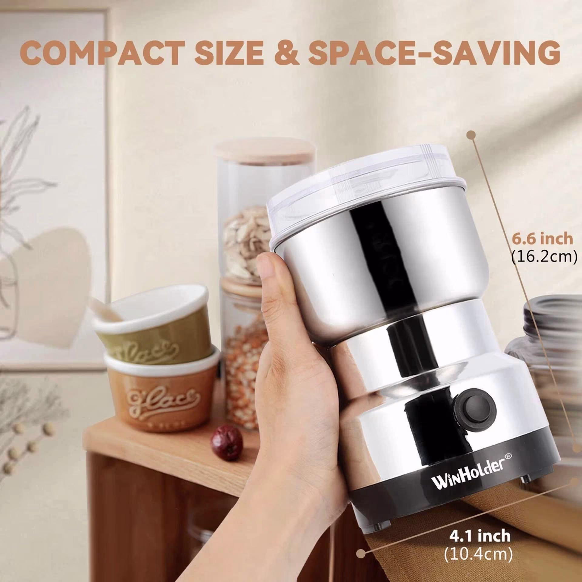 KNACK - Electric Grinder Coffee Grinding Milling Bean Nut Spice Kitchen Blade Blender Us