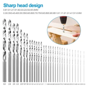 PURELY- 31Pcs Mini Micro Hand Drill Bits Set Small Manual Keyless Chuck Pin Vise Rotary