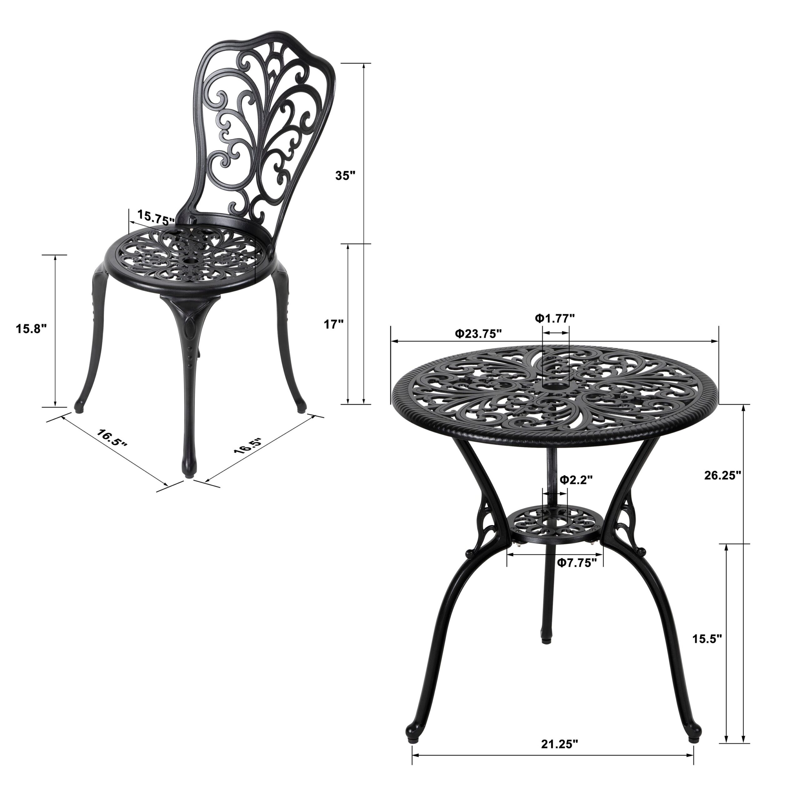 a84369d6ae5c18feb0a8ac93c3a0d61fa622347c425a44c49f63550032ca8e11 Nuu Garden 3-Piece Black Bistro Patio Set
