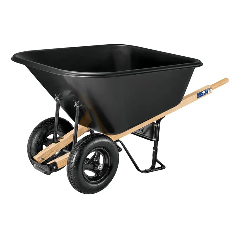 a878c4b5b9e3128d8136343ad088579be0c6543466f97d21978c17738be40bec 10 cu ft Poly Wheelbarrow with Dual 16¡ä¡ä Pneumatic Tires and Hardwood Handles