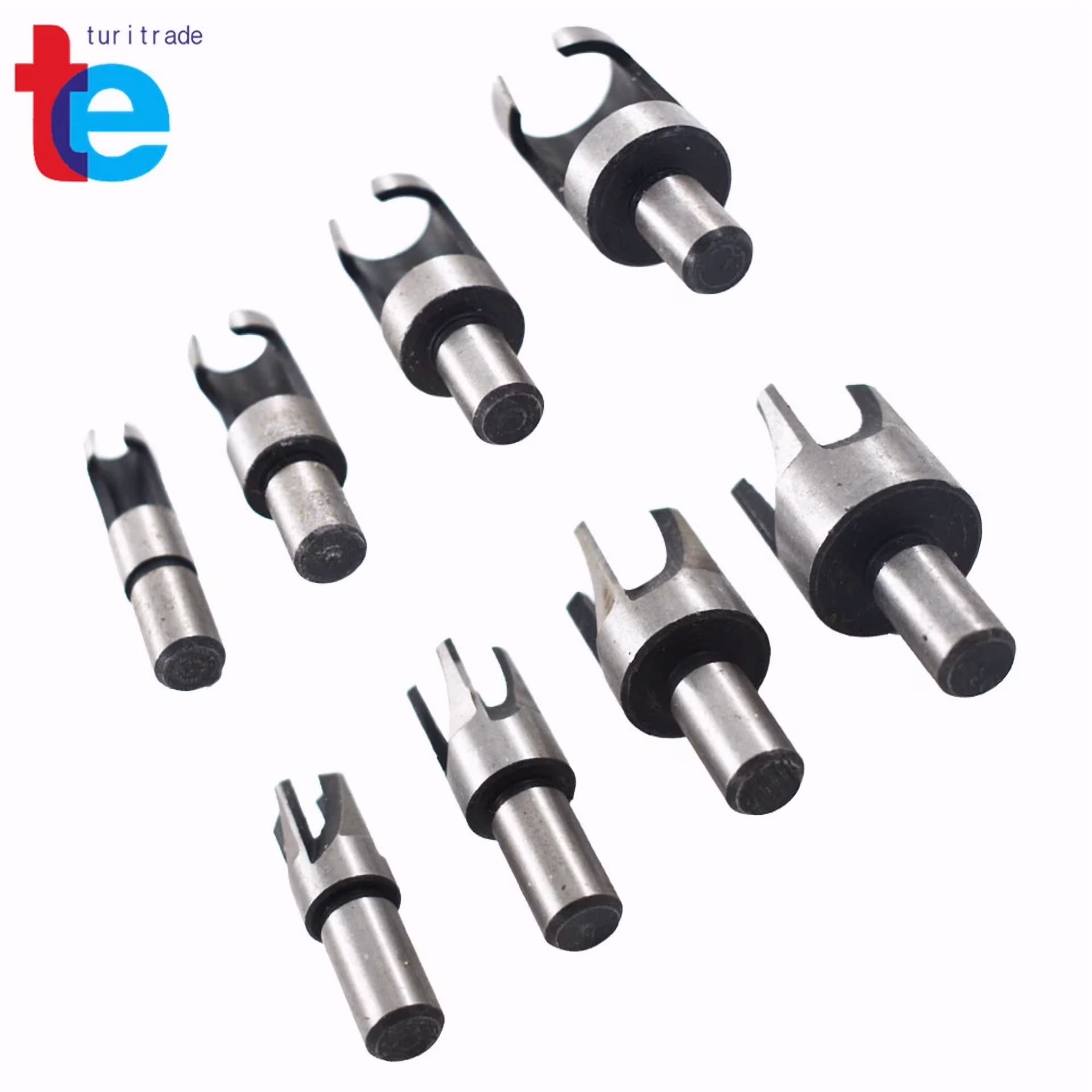a971b940f44087d7c7b8b18a60847b981ebd787be90f010175c2bcaea0f40711 Carbon Steel Wood Plug Hole Cutter Dowel Maker Cutting Shank Drill Bit Set 8 Pcs