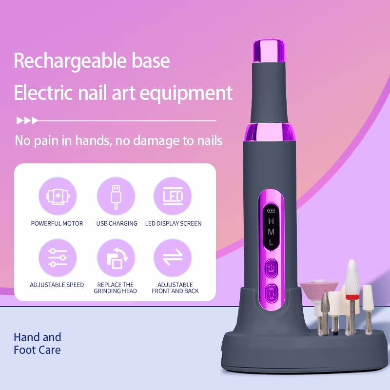 aa0192b12016587202142b80527aaaddb19b51b65bc14446f903168fe543b87a Electric Nail Drill Kit,Cordless Nail Drill for Acrylic Nails with 12 Drill Bits & Wireless Charging Base,High Torque Doxiry for Acrylic Nail Removal,Gray