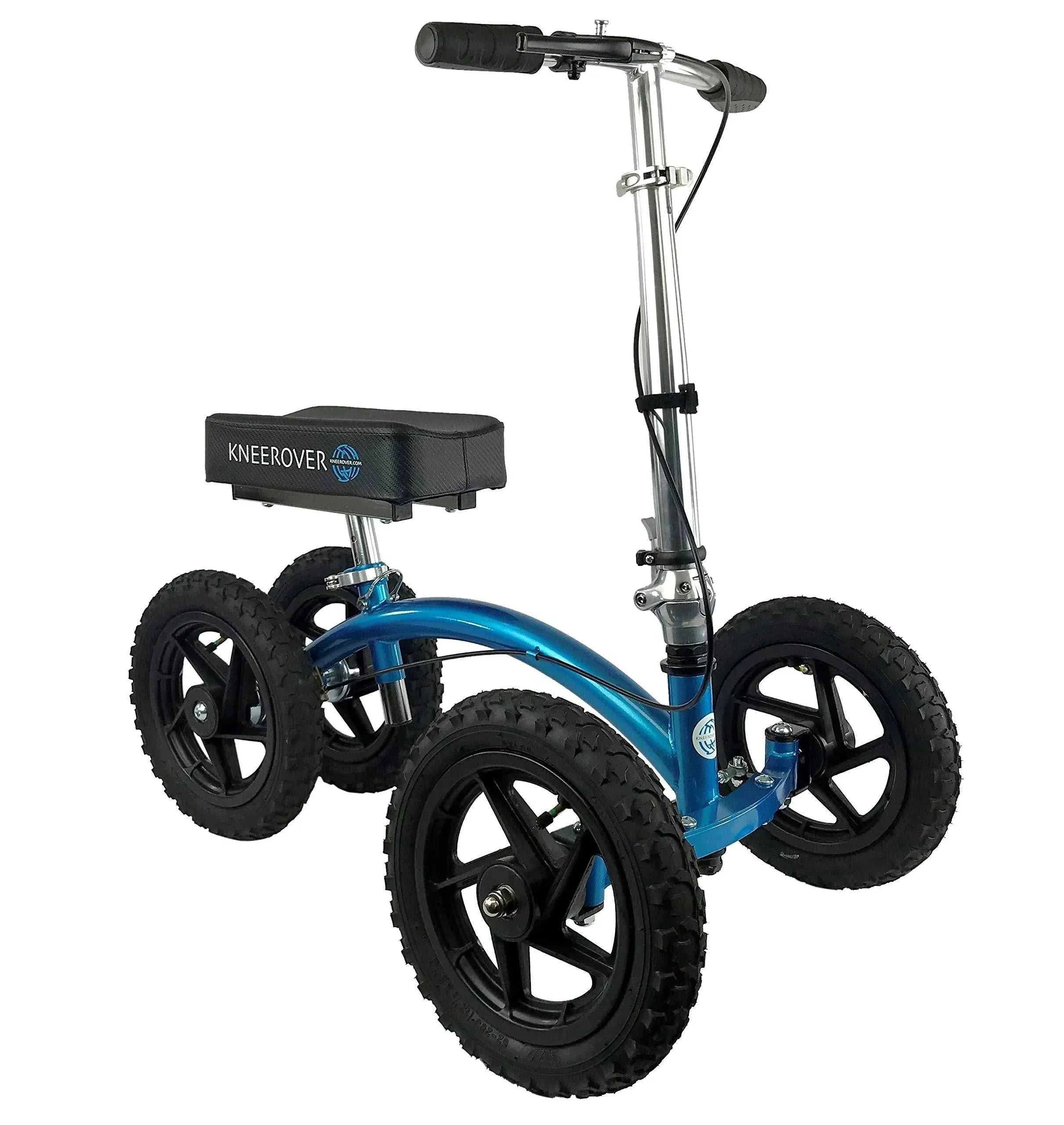 aa4301ea7cd81a2ef27e4fb4eaa2796cc2f60096cab9c652c224e45711d9fa14 New KneeRover Quad All Terrain Knee Walker in Metallic Blue