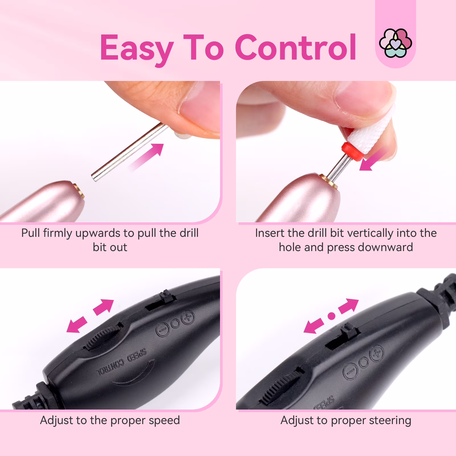 ab6aa7648b81c4da93f648167c9f4b0875d7d8924b68d68694ad32614fe7f91a Saviland Electric Nail Drill - 20000 RPM Corded Electric Nail File Kit with 6 Bits & 51 Sanding Bands, Gold