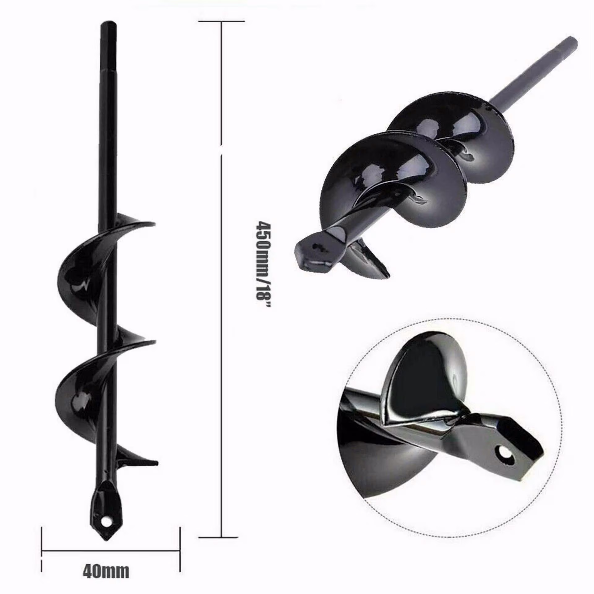 ac4b6b8ce83b8296fa3b671e00d4c401ef6076328b23d30f204011bb8620b062 PURELY- 18" Planting Auger Spiral Hole Drill Bit Garden Soil Yard Earth Bulb Hole Digger