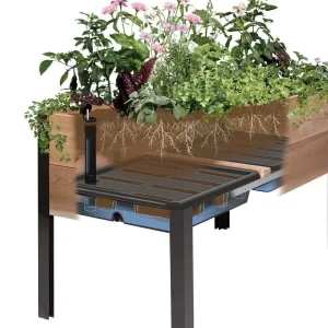 Watering Eco-Stained Elevated Planter Box(Lakeside Cedar)