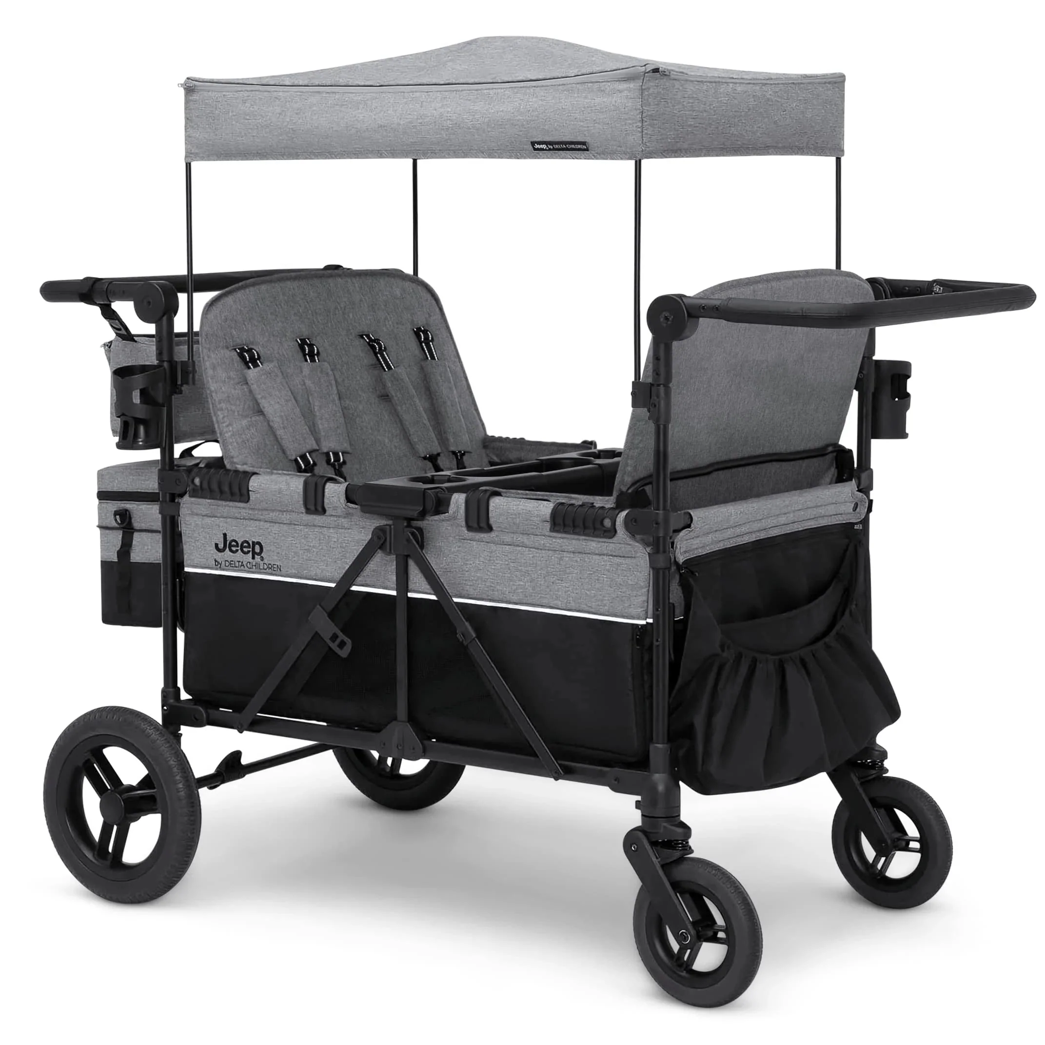 aeb991cfb208fda6fc92e30244f183b9c3724fc08b5e93b64638eec61f71228f Jeep Wrangler Deluxe 4 Seater Stroller Wagon by Delta Children