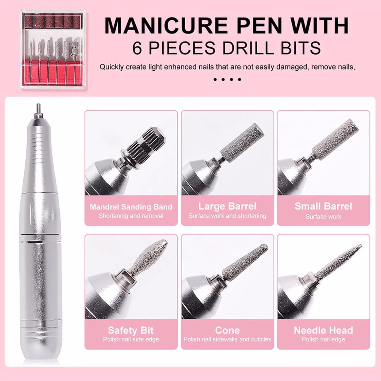 aebe74014304b684fbd1af8be16bfc865017b61b4ff331ebce2d08675e5bc9ed IDFINE Electric Nail Drill Professional 45000RPM, Rechargeable Nail Drill Kit Portable Electric Nail File for Acrylic Nails Gel Polishing Removing Nail Drill Machine for Manicure Salon Home