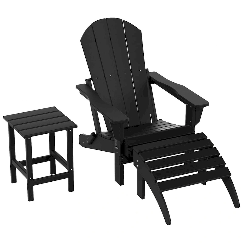 af41297c665406c61ae1eb2e231c9e1e9b4579ad36ec9a6d279c3113fbe9027e Polytrends Laguna Hdpe All Weather Outdoor Patio Foldable Adirondack Chair With Ottoman And Side Table (3-Piece Set)(Dark Brown)