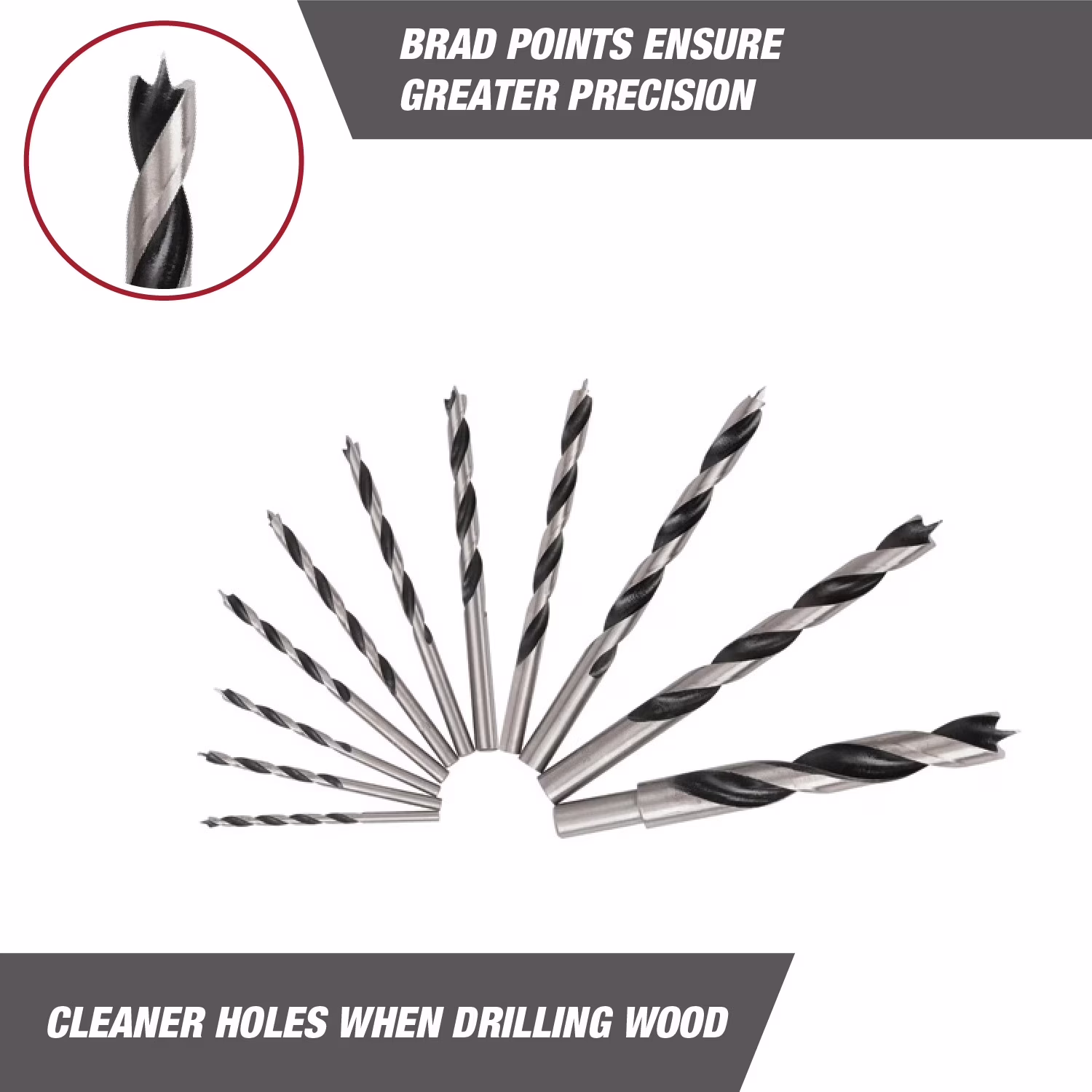af5cc1b0973c494b811aaf6b55b711e3178c0b94d201fb2cca70a0d2cccb7098 Hyper Tough 11-Piece Brad Point Bit Set in Click Fit Case