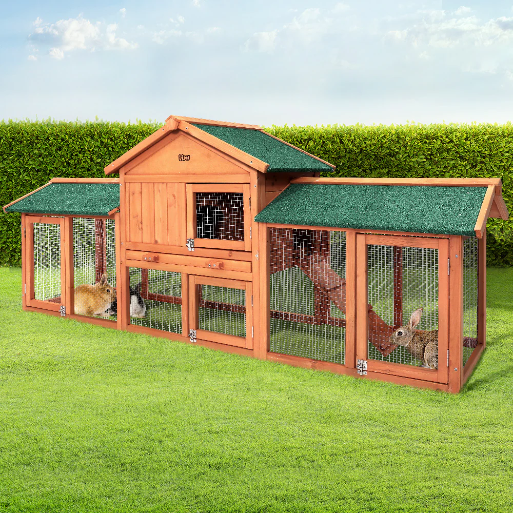 afbbf735d342444163427a5077832d8435f744c31fdbe8c4734efc5dcdfa7ec3 Large Wooden Pet Hutch, Waterproof, Eco-Friendly, i.Pet