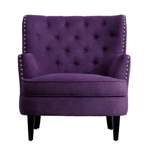 Moser Bay Mignon Velvet / Linen 30 Wide Tufted Wingback Accent Chair(Teal- Velvet)