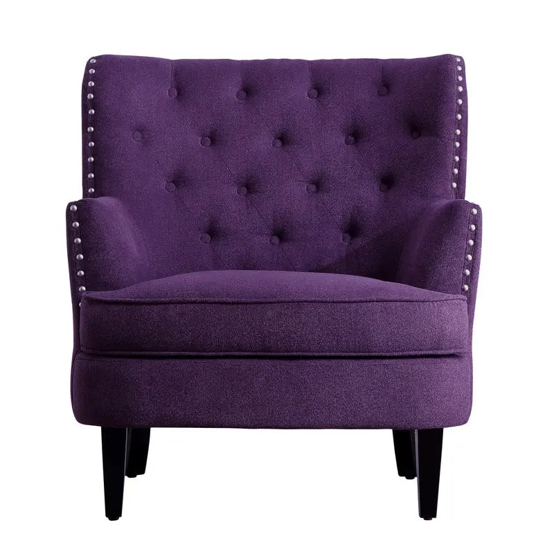 b04f637c4892eceb81932ecfecd8fa618374870018f5b25b5846aafaad8fb919 Moser Bay Mignon Velvet / Linen 30 Wide Tufted Wingback Accent Chair(Teal- Velvet)