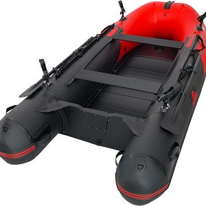 Inflatable Boat | Yacht Dinghy Tender Raft | Multi Person Fishing Boat | Aluminum Floor Oars | Fishing Rod Holders | Heavy-Duty PVC | 2024 Model |(8'5¡±/Light/Dark Gray)