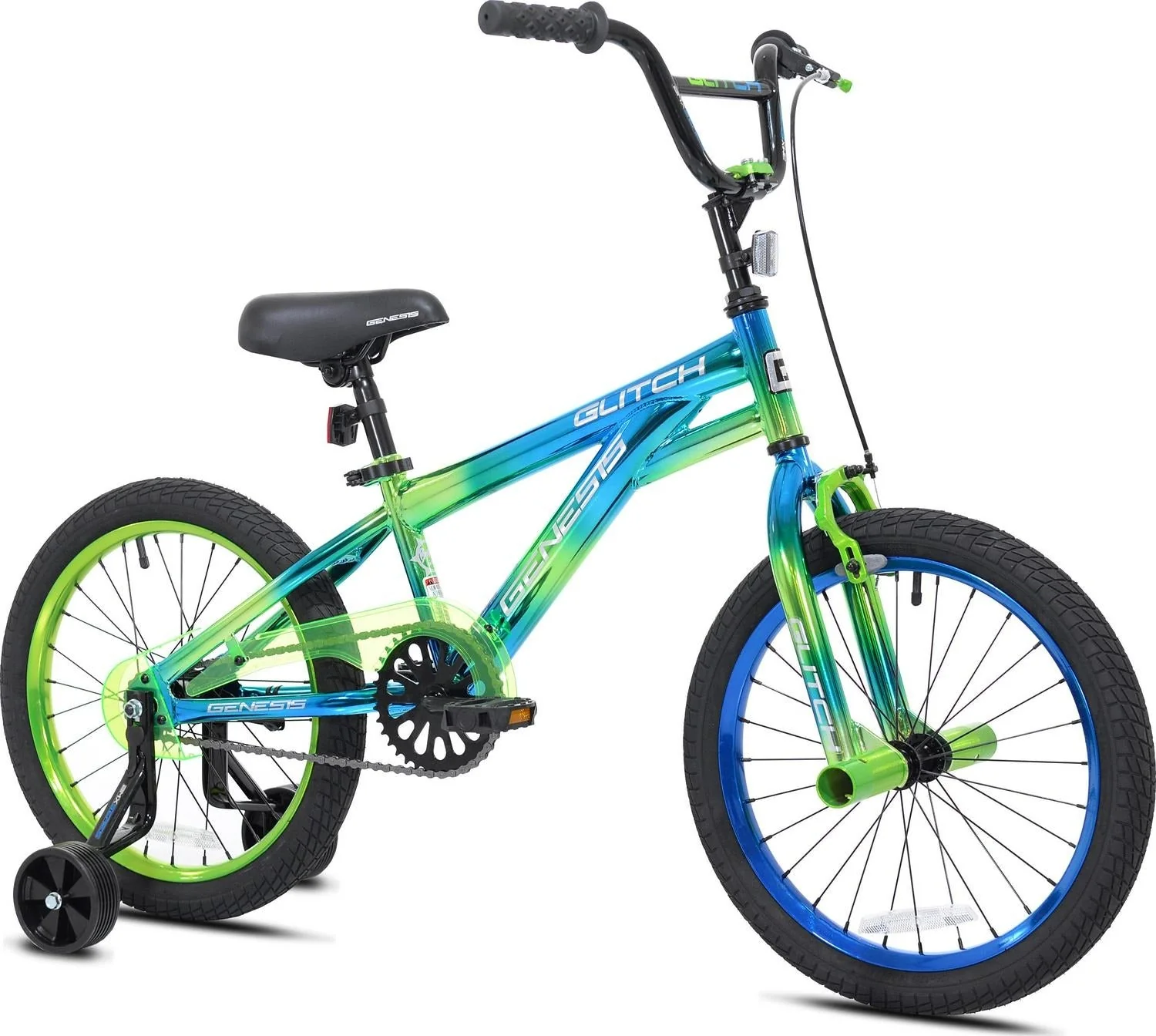 b1833c99a7777e60ed7a43c47ccb14cf0356d9dae7ac9c2a811d6efb1e76a642 Genesis 18 Glitch Boy¡¯s BMX Bike, Blue/Green