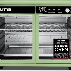 Gourmia French Door Air Fryer Oven - 37 Qt Large Capacity Convection Toaster Oven(Peach)