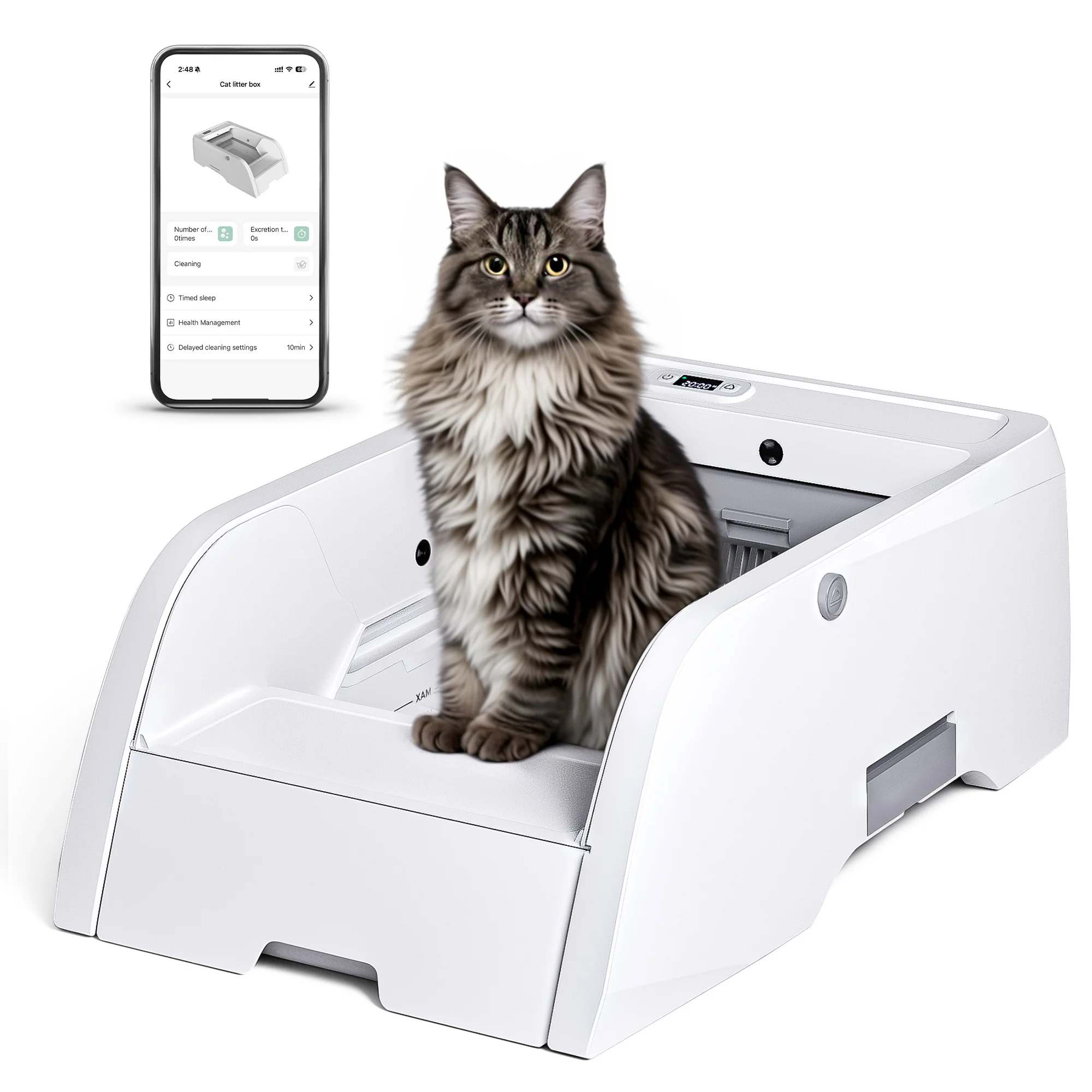 b256d02f510e3652e62e90cb4019f252b7e40473c288b2d40def23ef9c77c66d Self Cleaning Cat Litter Box with App Control